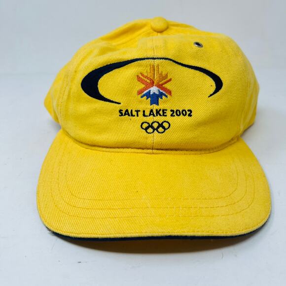 NEW! DEADSTOCK Salt Lake 2002 Olympics Adjustable Canvas Hat Cap Yellow - Picture 8 of 8